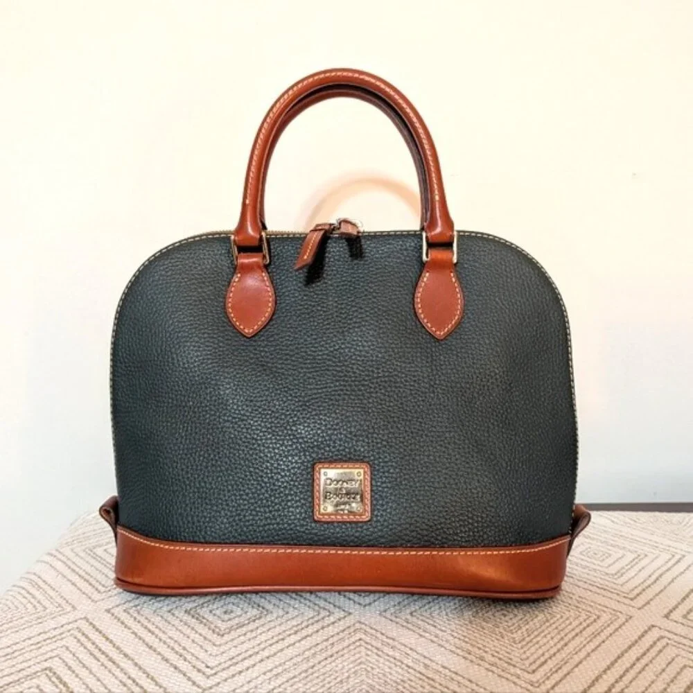 Dooney & Bourke Pebble Grain Leather Zip‎ Zip Satchel Green